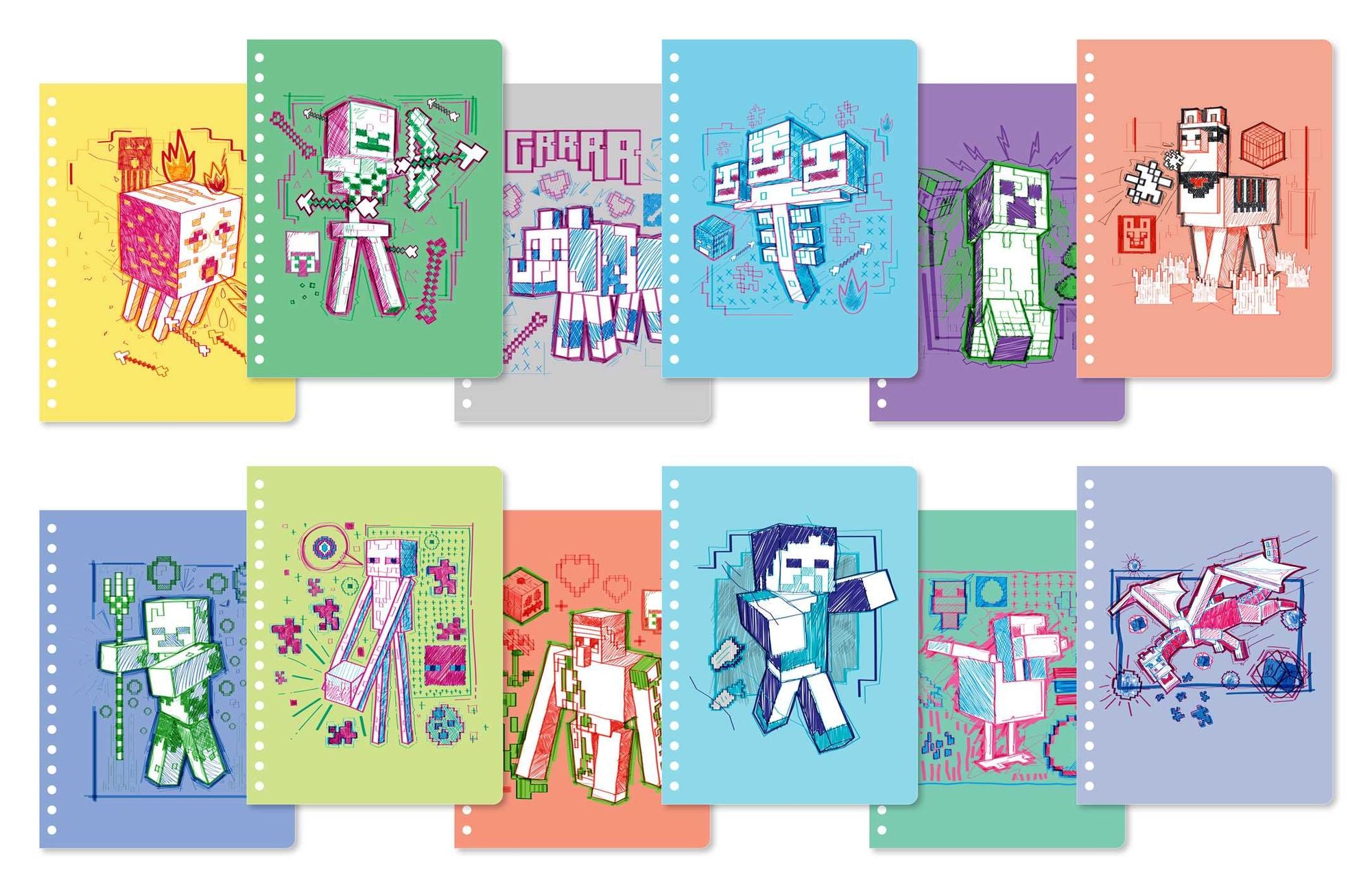 2025-2026 Minecraft Mobs Student Planner: August - July, 6.5 x 8.25