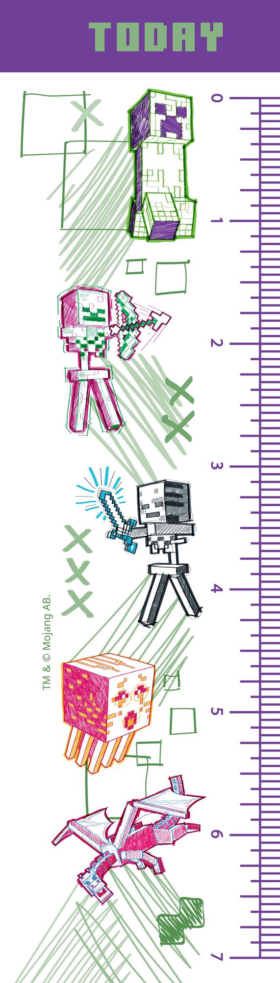 2025-2026 Minecraft Mobs Student Planner: August - July, 6.5 x 8.25
