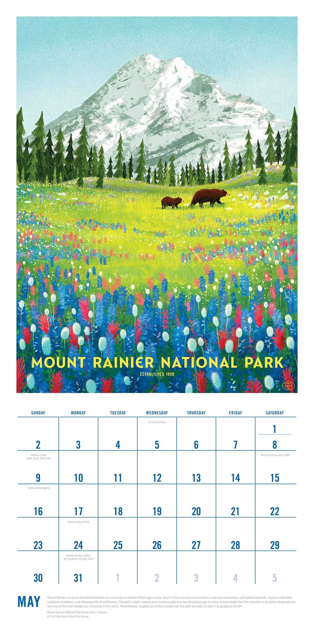 2027 The Art of the National Parks Wall Calendar