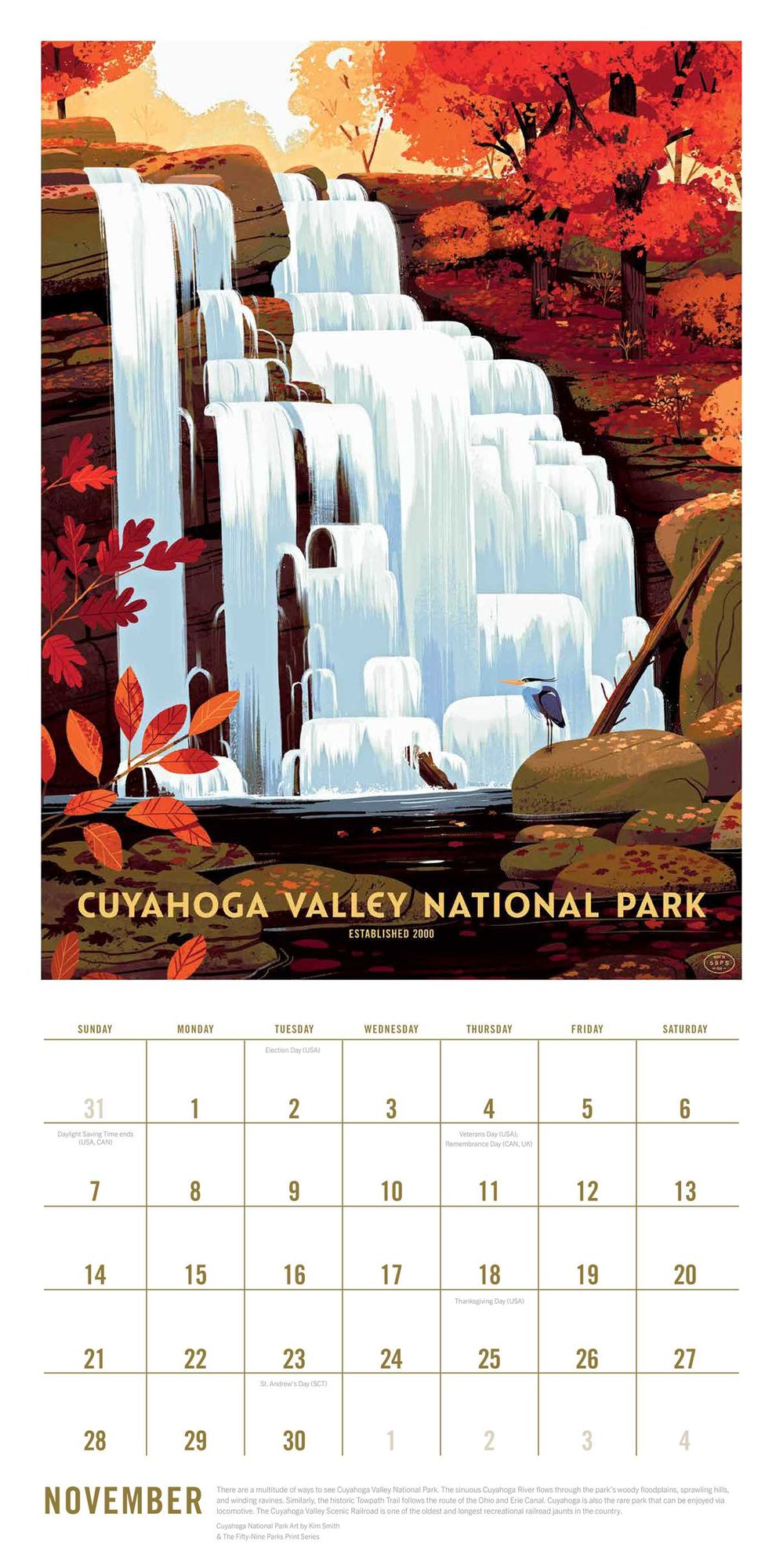 2027 The Art of the National Parks Wall Calendar