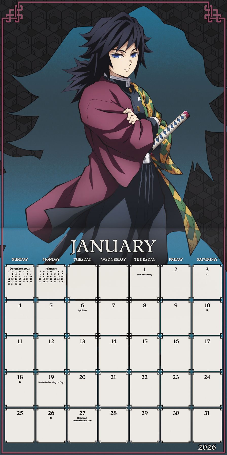 2026 Demon Slayer Wall Calendar