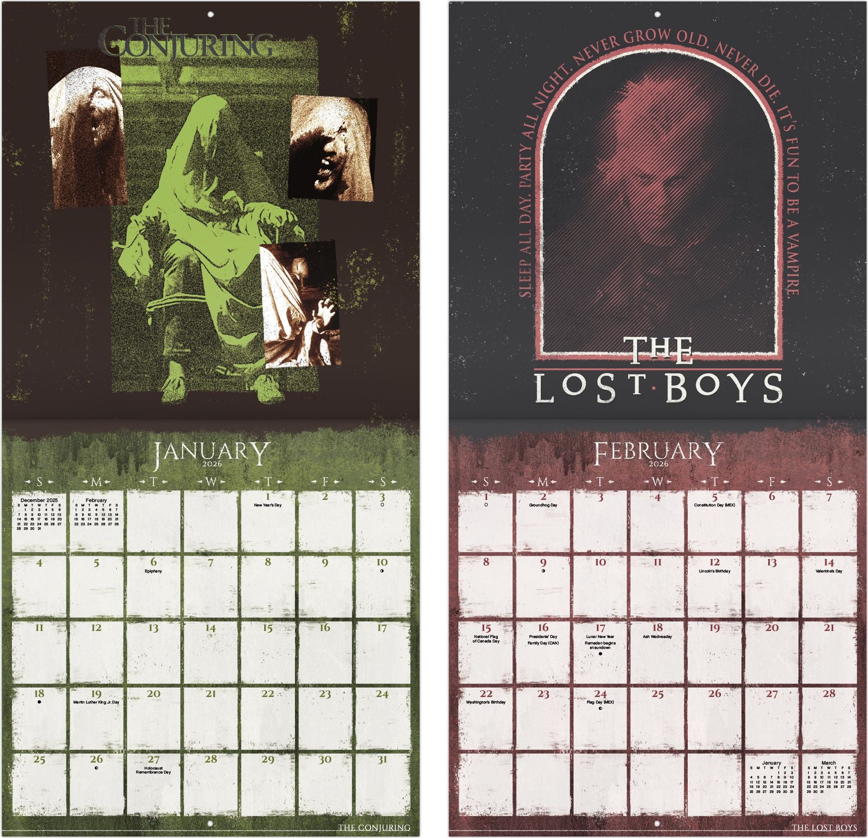 2026 Horror Collection Wall Calendar