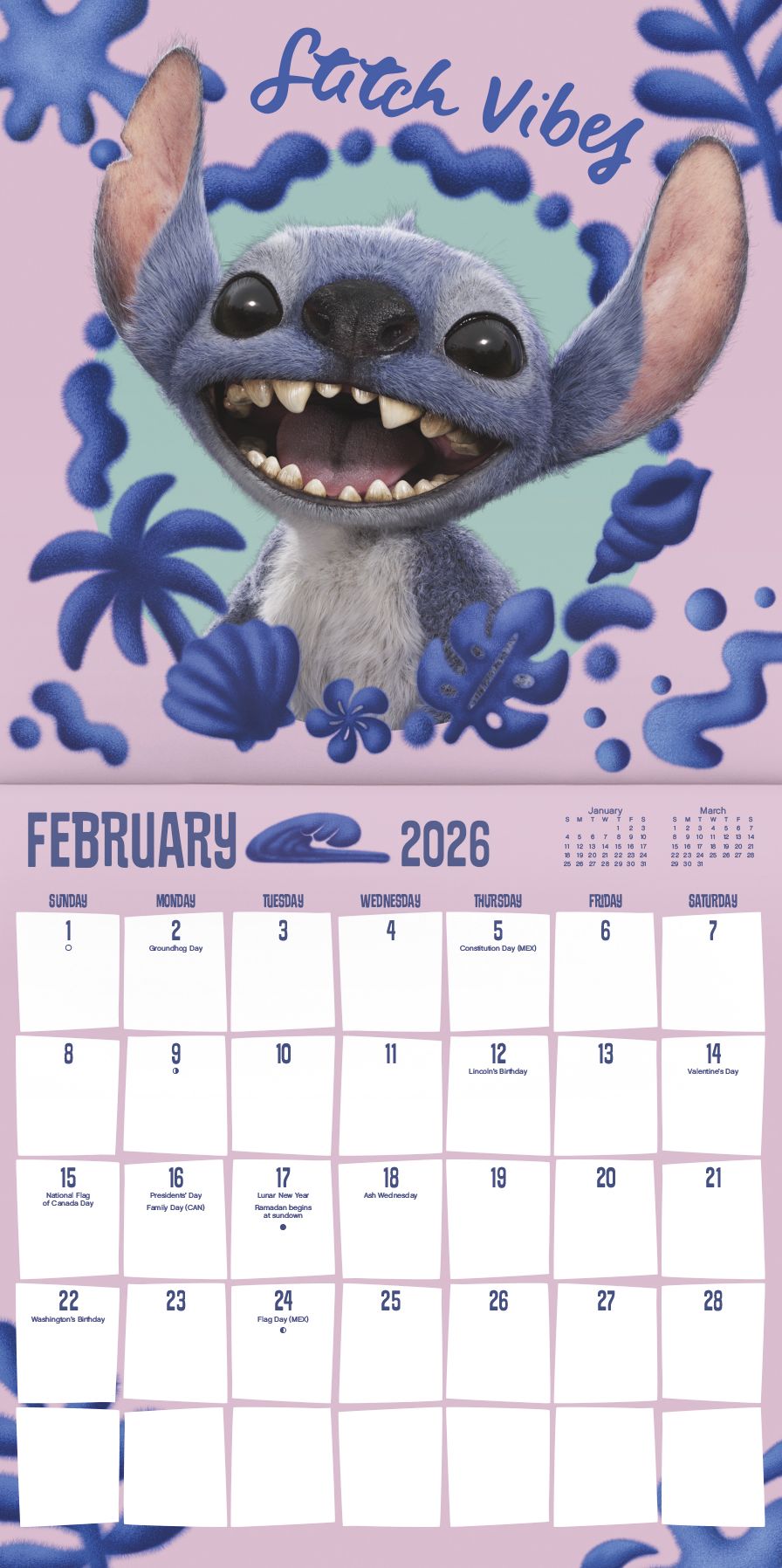 2026 Lilo & Stitch Wall Calendar