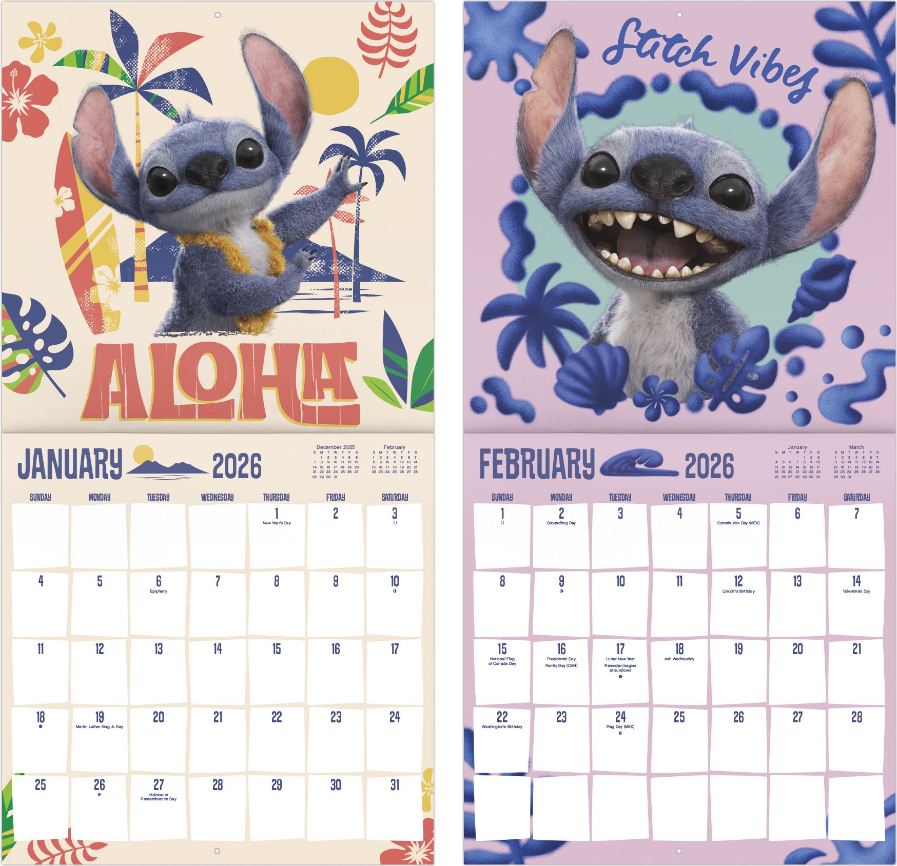 2026 Lilo & Stitch Wall Calendar