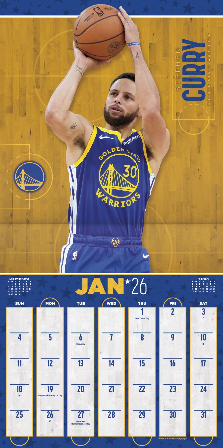 2026 NBA Superstars Wall Calendar