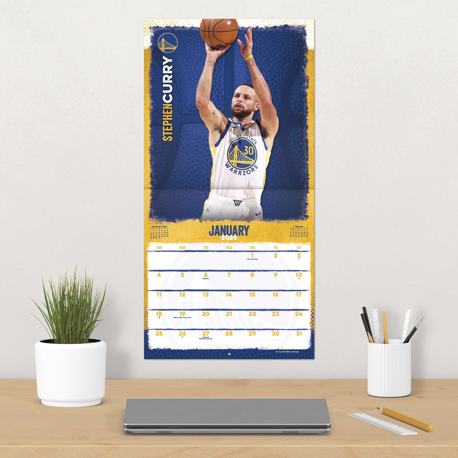 2026 NBA Golden State Warriors Wall Calendar