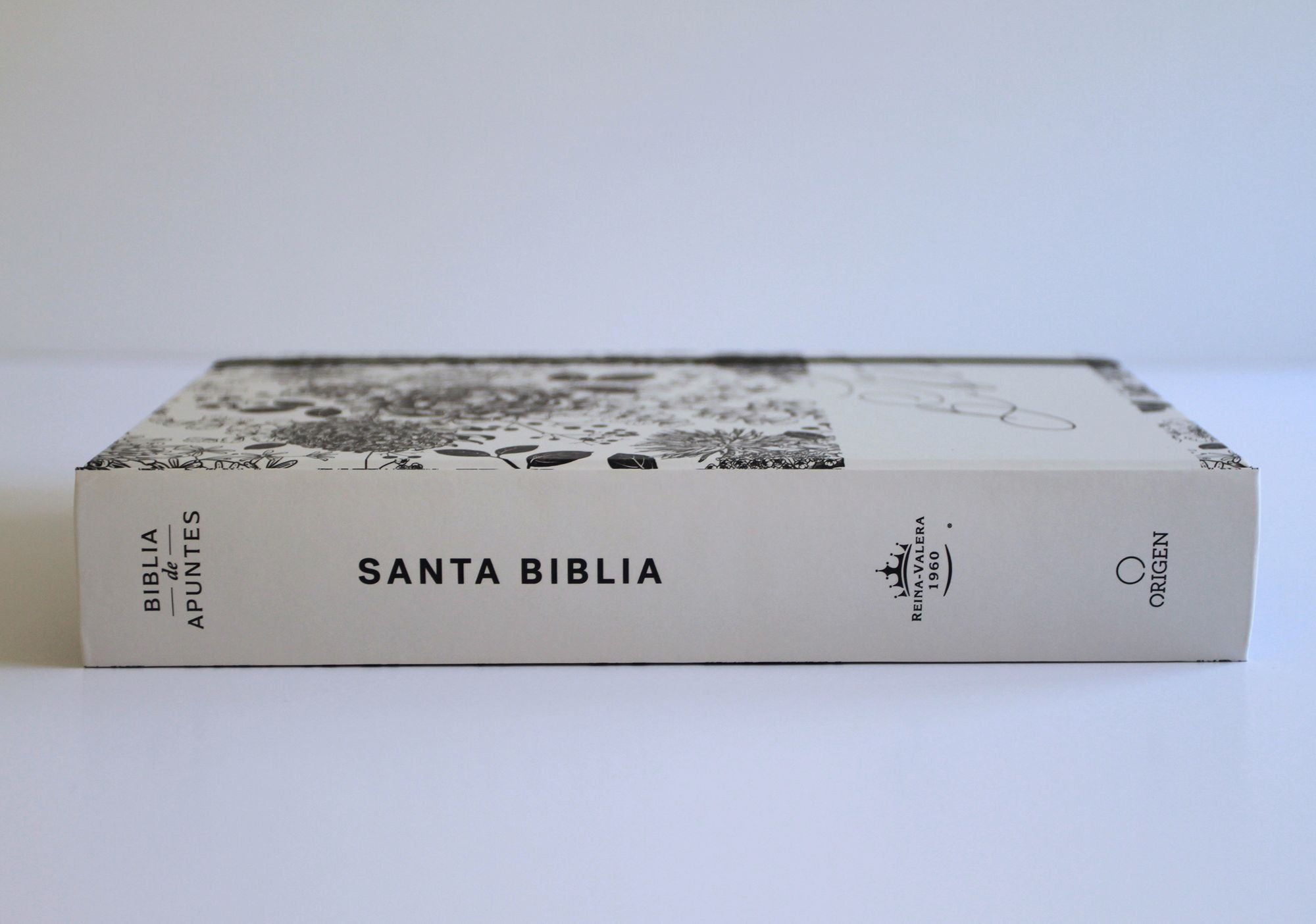 Biblia de Apuntes RVR 1960 Tapa dura, Blanco y negro con flores (Edición cantos pintados) / Spanish Journalling Bible RVR 1960 HC Black and White with Flowers