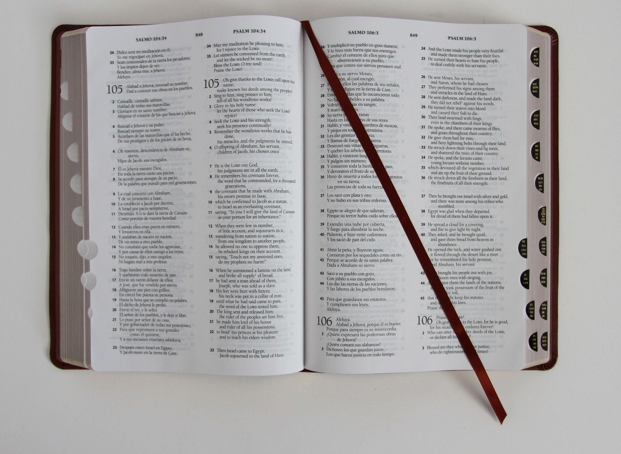 Biblia Bilingüe Reina Valera 1960 (ESV) letra grande símil piel marrón con índice/ Bilingual Bible RVR 1960 (ESV) Large Print Brown Leathersoft with Thumb