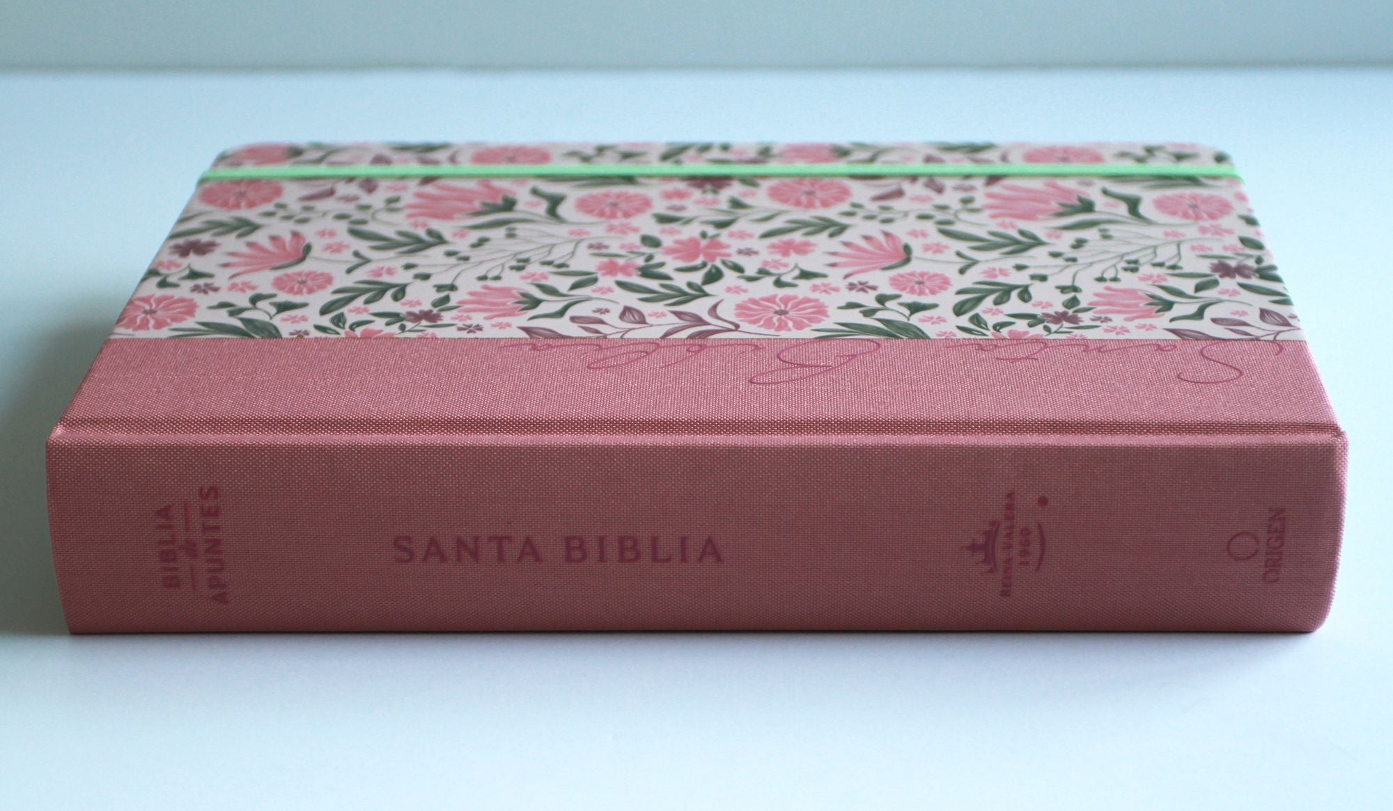 Biblia de Apuntes RVR 1960. Tapa dura, rosada con flores / Spanish Journalling Bible RVR 1960 Hardcover Pink with Flowers