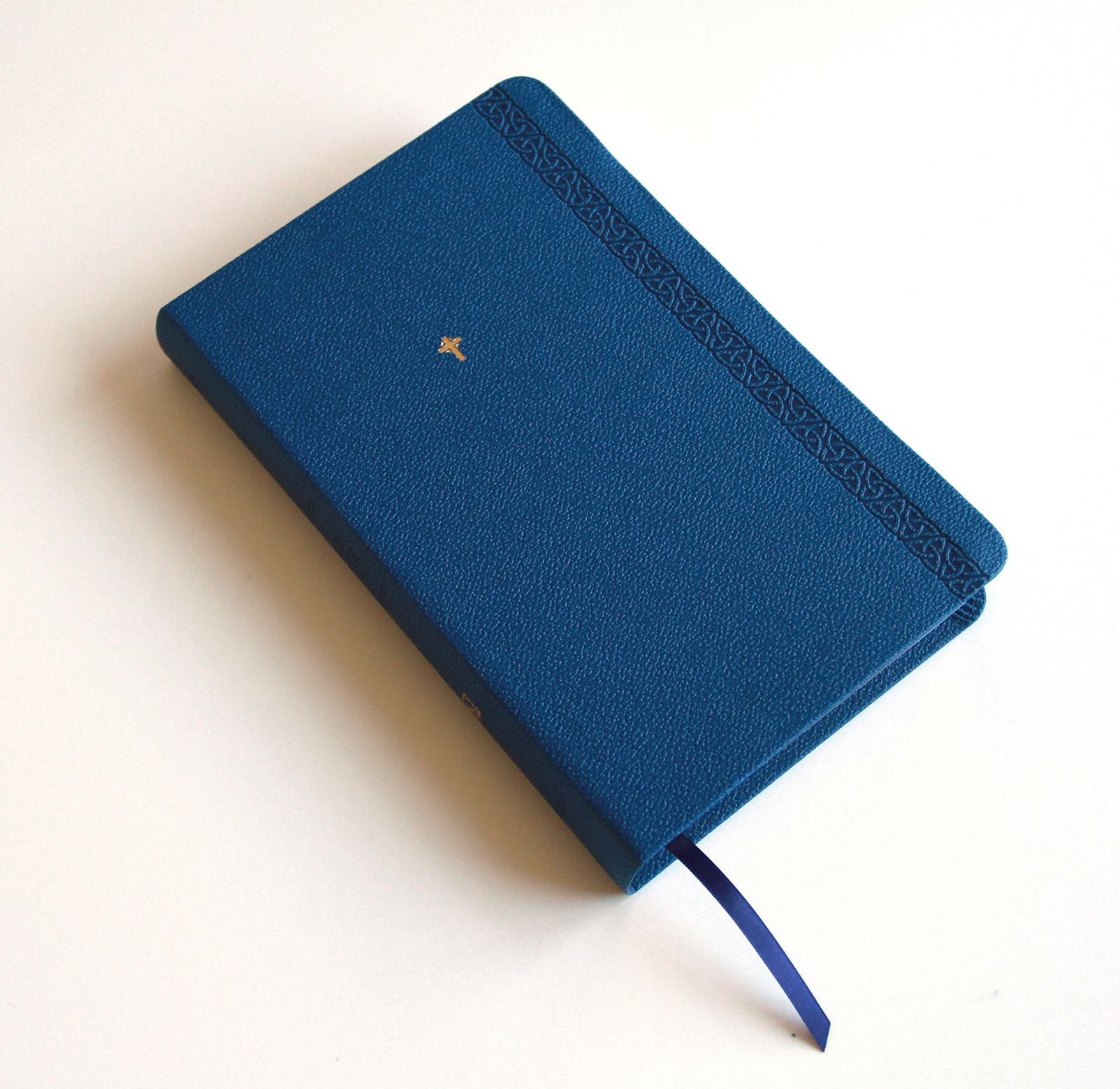 KJV Holy Bible, Large Print Handy Size Format, Blue Premium Imitation Leather with Ribbon Marker, Red Letter, Thumb Index