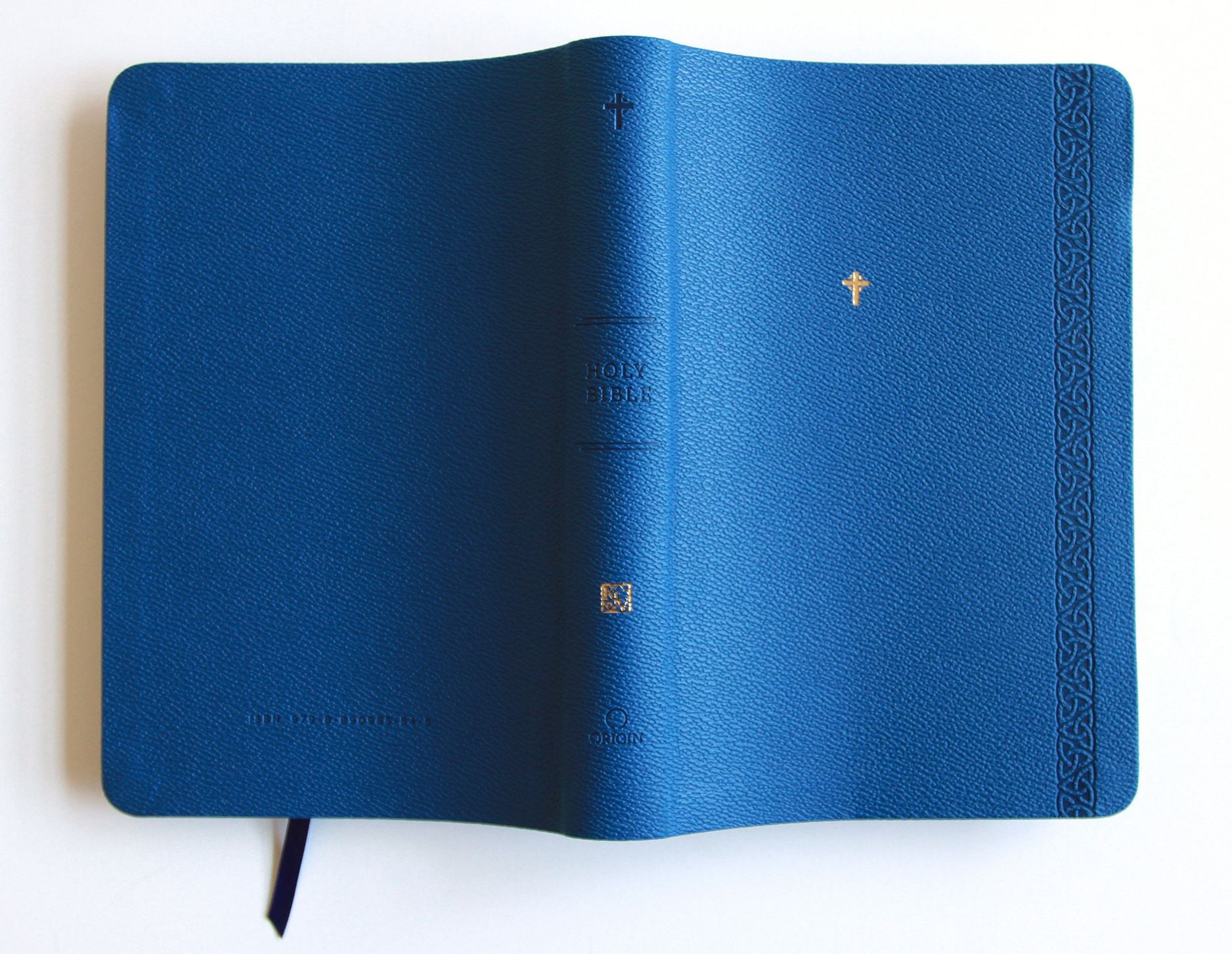 KJV Holy Bible, Large Print Handy Size Format, Blue Premium Imitation Leather with Ribbon Marker, Red Letter, Thumb Index