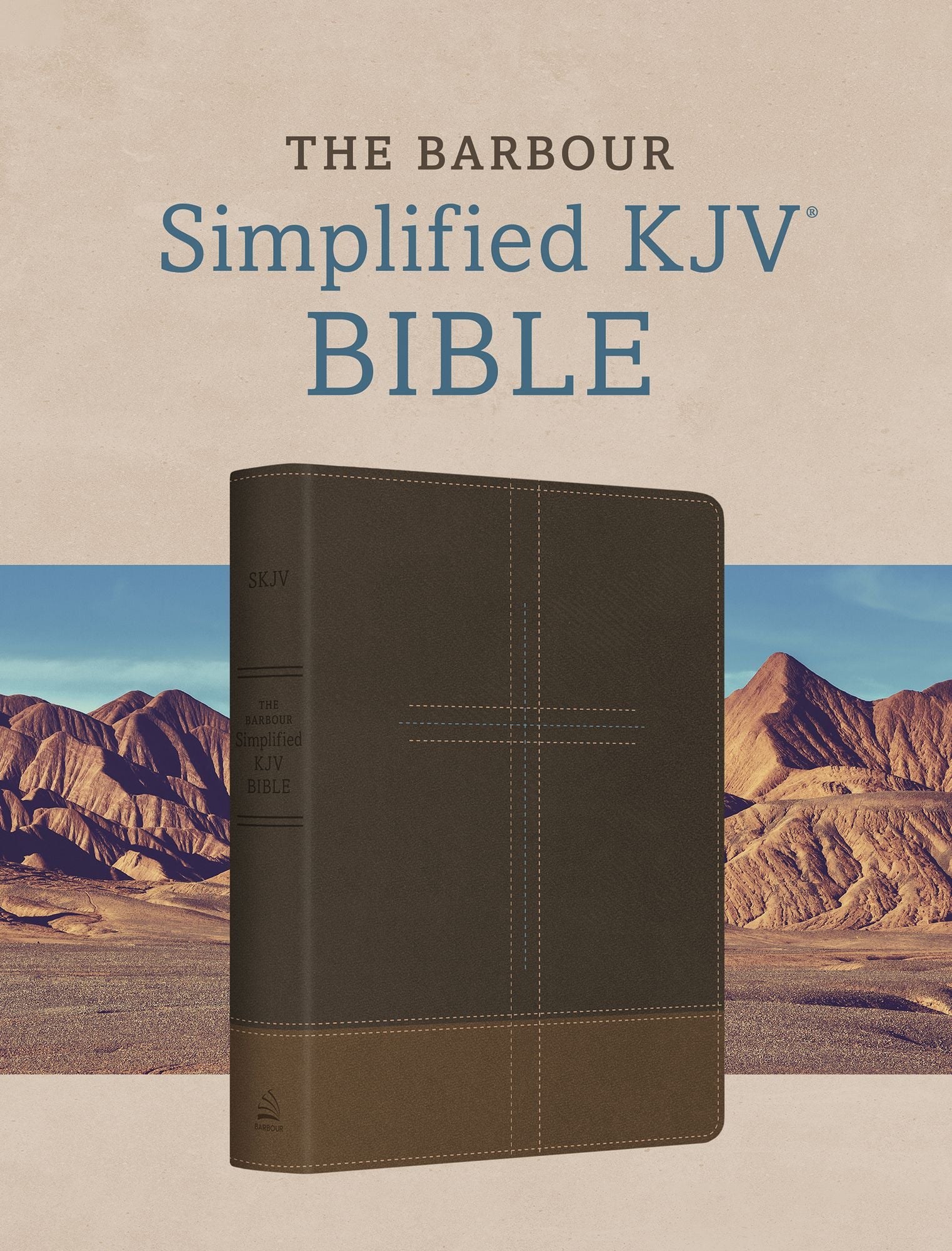 The Barbour Simplified KJV Bible-Deluxe Edition [Two-Tone Brown Stitched Cross]