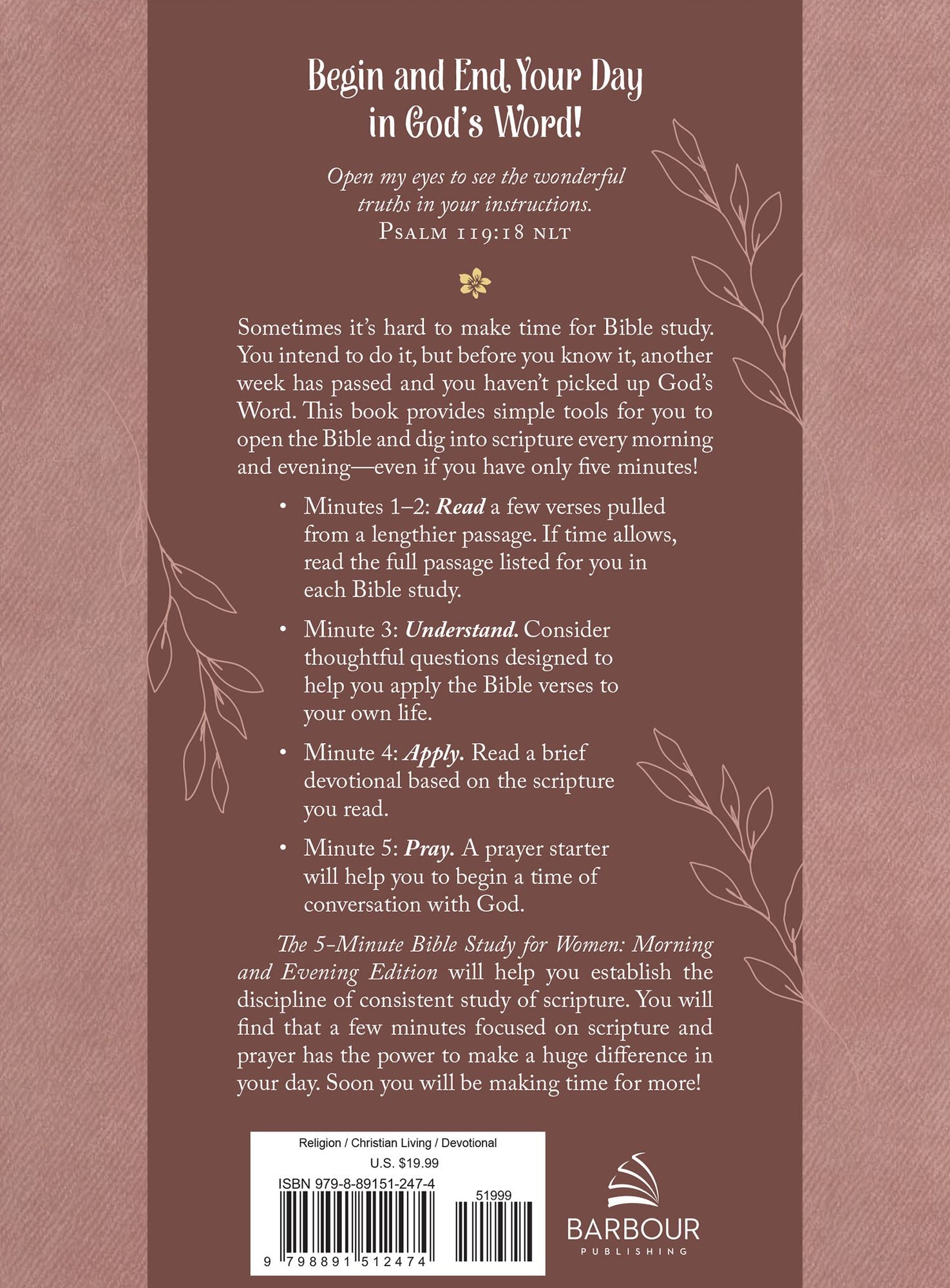 The 5-Minute Bible Study for Women: Morning and Evening Edition