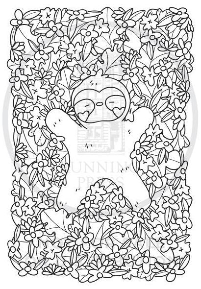 Super-Cute Sloths: A Cozy Creatures Coloring Book