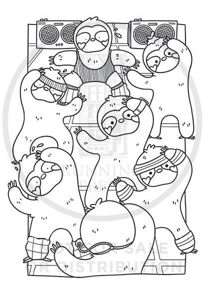Super-Cute Sloths: A Cozy Creatures Coloring Book