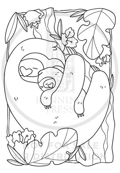 Super-Cute Sloths: A Cozy Creatures Coloring Book