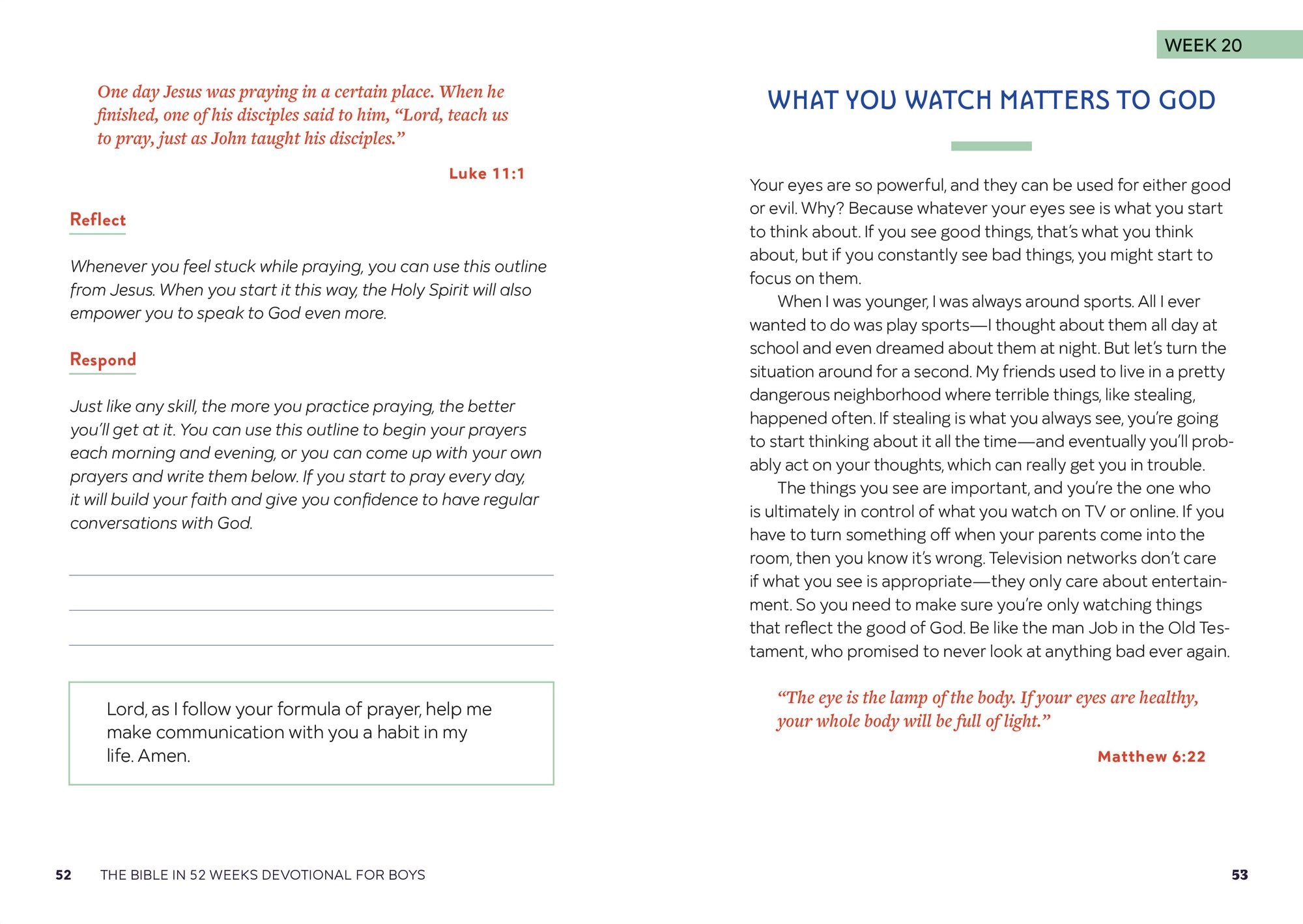The Bible in 52 Weeks Devotional for Boys: A Year of Growing in Faith