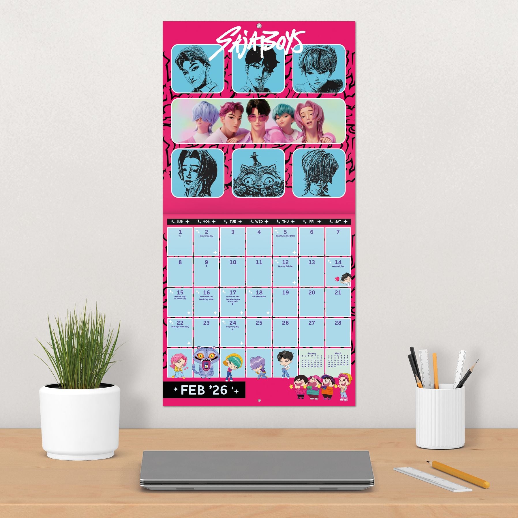 2026 Kpop Demon Hunters Wall Calendar